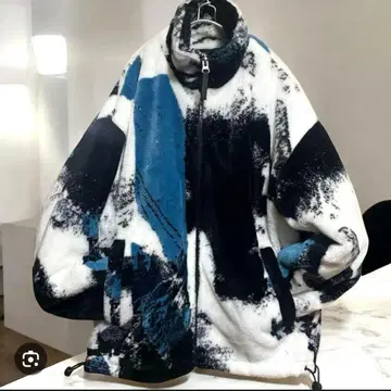 ZARA 플리스 자켓 화이트 블랙 블루