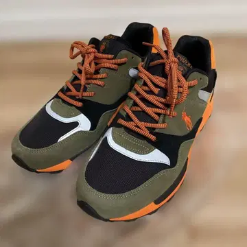 랄프 로렌 올리브 그린/블랙/오렌지 스니커즈