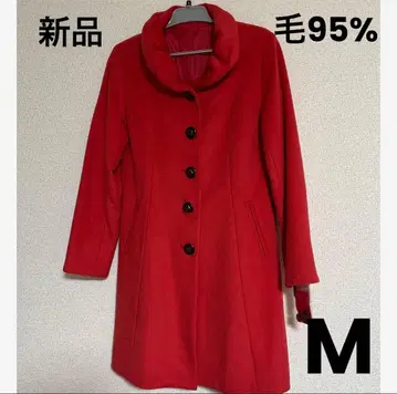 새상품 모 95% 빨간색 주홍색 M 사이즈 여성 코트 여성용 코트