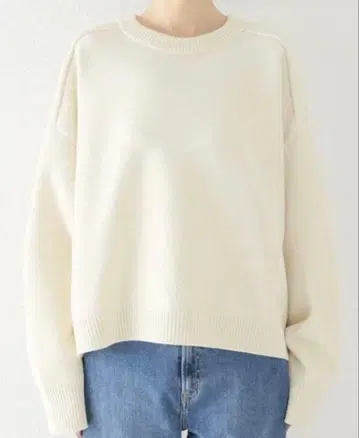 두지엠 클라세 미들 게이지 크루넥 풀오버 화이트