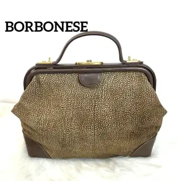 볼보네제 스웨이드 가죽 가마구치 핸드백 브라운 메추라기 골드