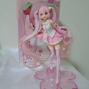 벚꽃 미쿠 피규어 벚꽃 꽃잎 모양 스탠드 포함