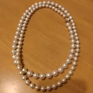 코튼 펄 롱 목걸이