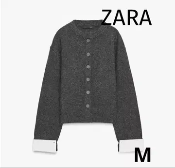 ZARA 콤비 니트 가디건 M