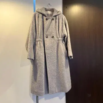 Ray BEAMS 후드 부착 롱 코트 그레이