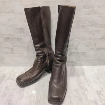 ing 다크 브라운 가죽 롱 부츠 23cm