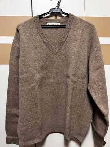 캐시미어 V넥 스웨터 M 사이즈 브라운