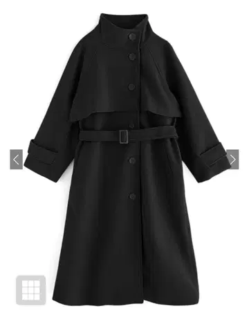 블랙 롱 코트 벨트 포함