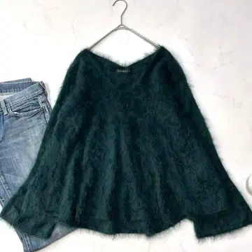 미사용급 다마 컬렉션 캐시미어 100% 니트 얕은 V넥 보송보송 일본제