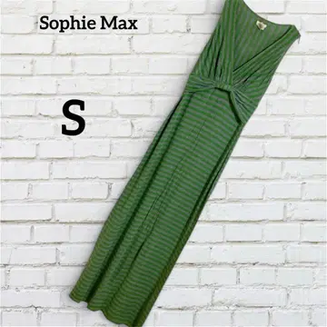 소피 맥스 슬리브리스 맥시 원피스 보더 무늬 ( S ) 스트레치 소재