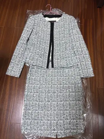 새상품급 언타이틀 사이즈 1 트위드 수트 상하의 세트 화이트 블랙