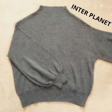 인터플래닛 보틀넥 상의 니트 M 그레이 포원 소매