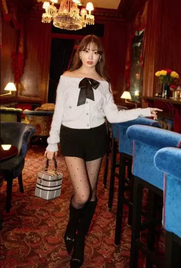 아리엔 케이블 니트 리본 가디건