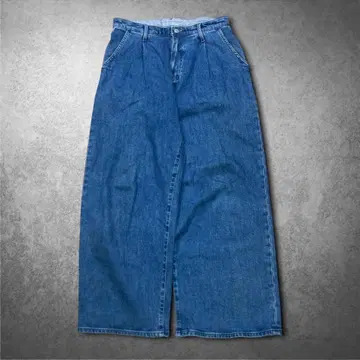 EDWIN 와이드 데님 팬츠 블루 M 아메카지 시티보이 캐주얼