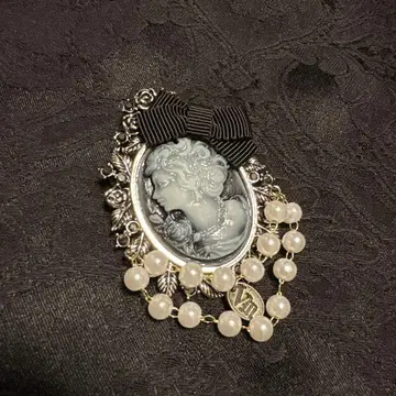 페를르 카메오 브로치 카메오 느와르