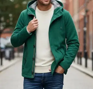 나노 유니버스 후드티 그린 후드 부착