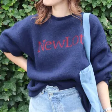 Ungrid 로고 루즈 니트 Wed 한정판