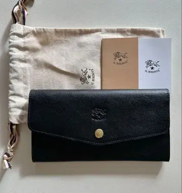 [ 미사용 새상품 ] IL BISONTE 블랙 가죽 장지갑 남녀 공용