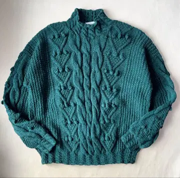 빈티지 아일랜드제 아란 니트 스웨터 피셔맨 울