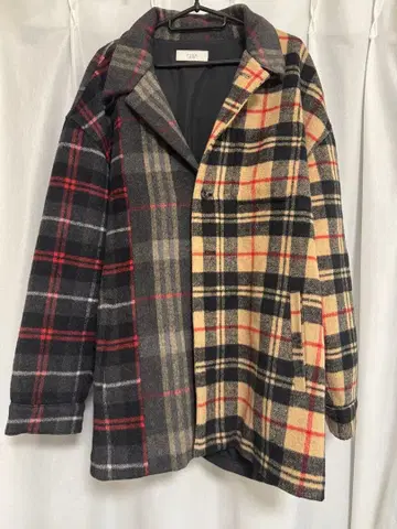 FUGA 체스터 코트 체크 무늬