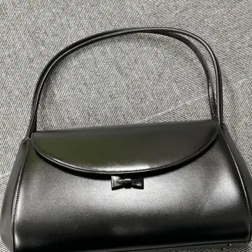 키타무라 모토마치 블랙 포멀 핸드백 리본 복주머니