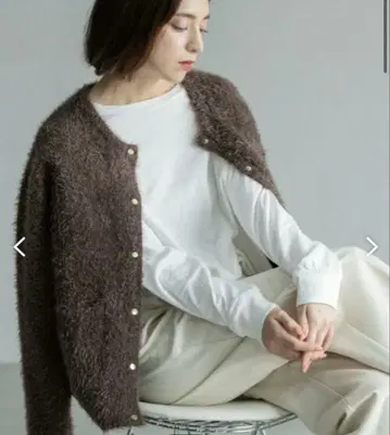 [ 새상품 ] OPAQUE.CLIP 샤기 미들 가디건