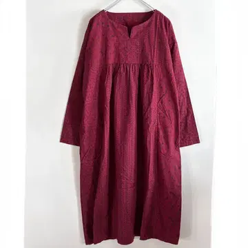 사만사 모스모스 패치워크풍 꽃무늬 코튼 원피스