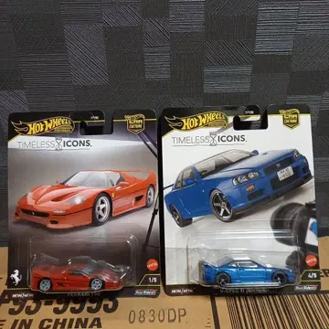 2대 세트 핫휠 R34 스카이라인 GT-R 페라리 F50
