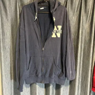 챔피온 지퍼 후드티 네이비