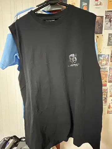 Ed Hardy 블랙 슬리브리스 T셔츠 L