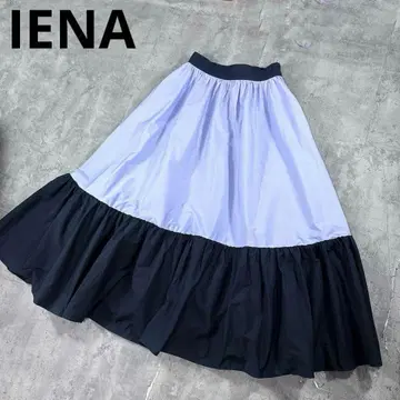 IENA 이에나 바이컬러 개더 절개 스커트 플레어 스커트 24년제