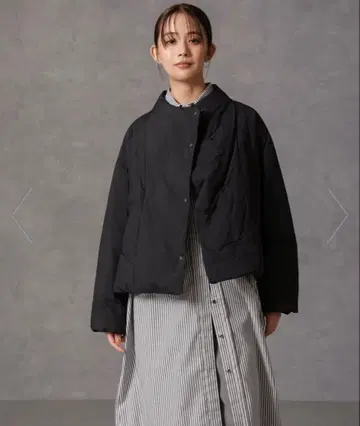 [ 니시카와 다운(R) ] 하이넥 숏 자켓 M 블랙