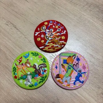 동물 자수 핀 배지 3개 세트