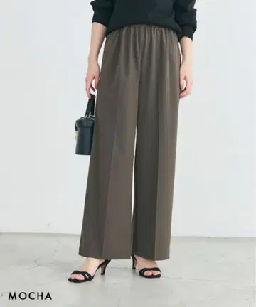 허리밴딩 릴랙스 팬츠 카키 모카 와이드 팬츠 새틴