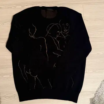 ALEXANDER MCQUEEN 남성용 니트 금실 자수