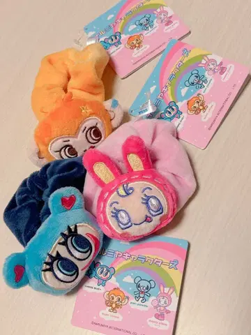 나루미야 캐릭터 마스코트 부착 스크런치 3종 세트