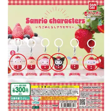 산리오 딸기 메지루시 액세서리 가챠가챠 4종 세트