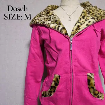 Dosch 도스치 표범 무늬 퍼 후디 쇼킹 핑크 M 사이즈 새상품급