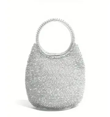 투명 비즈 토트백