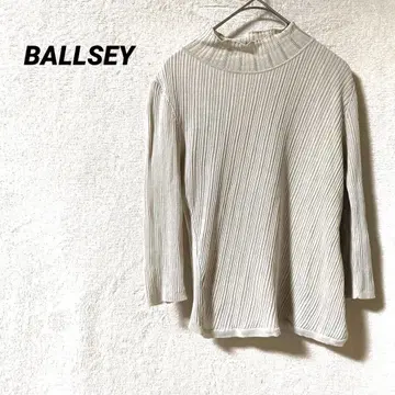 3786K 보르지 반소매 리브 니트 티셔츠 베이지 S 모크넥