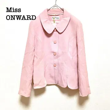 미스온워드 자켓 핑크 카라 부착 노카라 2way 세레모니