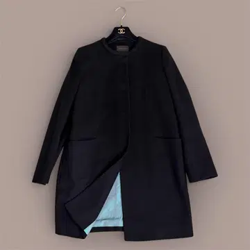 투모로우랜드 캐시미어 혼방 울 노카라 코트 블랙