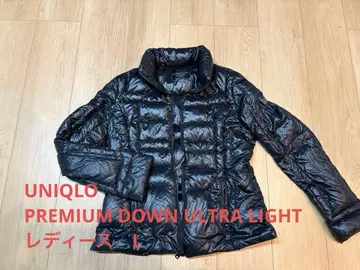 유니클로 프리미엄 다운 자켓 L 사이즈 블랙 여성용