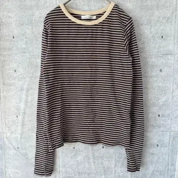 아카이브 긴팔 티셔츠 스트라이프 코튼 혼합 이너 레이어드