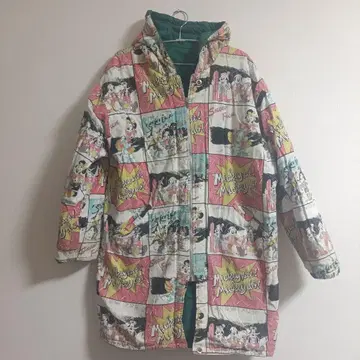 90s 빈티지 미키마우스 리버서블 패딩 자켓