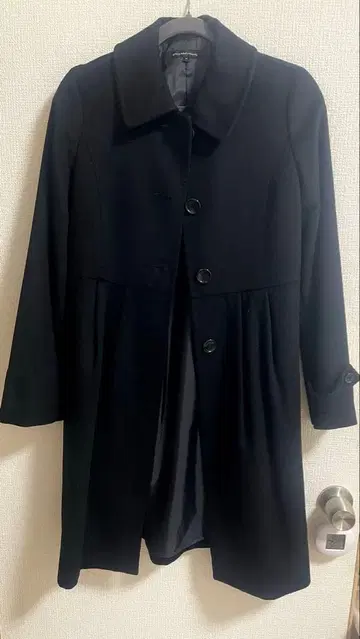 그린 레이블 릴랙싱 캐시미어 코트 블랙 36