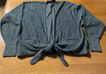 하레 라메 믹스 긴팔 볼레로풍 가디건