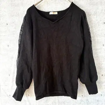 아스트리아 긴팔 니트 레이스 슬리브 벌룬 슬리브 걸리시