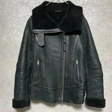 [ 새상품급 ] 맥케이지 무스탕 자켓 코트 천연 가죽 블랙