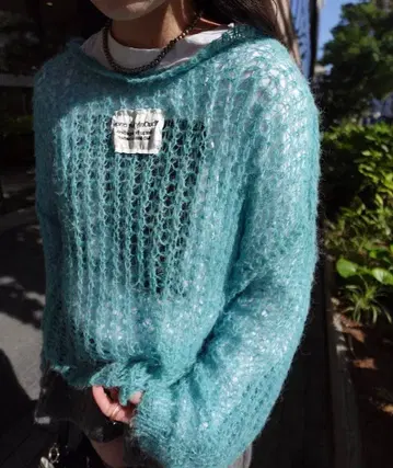 미사용 새상품 Kastane 시어 모헤어 라이크 택 니트